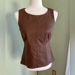 W by Worth leather sleeveless top in cocoa brown. Size 2. No flaws. Gorgeous